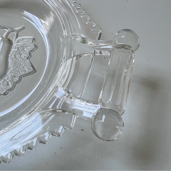 Vintage Adams & Co Domed Butter Cheese Dish 2 Pc Clear Pressed Glass Pear Motif - Picture 7 of 13